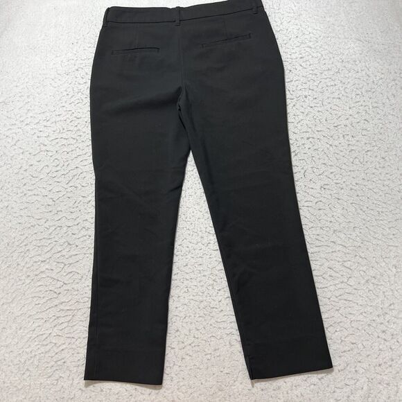 Zara Women's 6 Capri Length Career Flat Front Dress Pants Solid Black Stretch - Picture 6 of 11